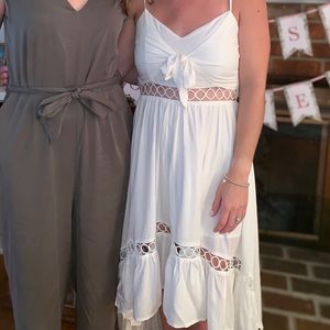 Boho high low white dress